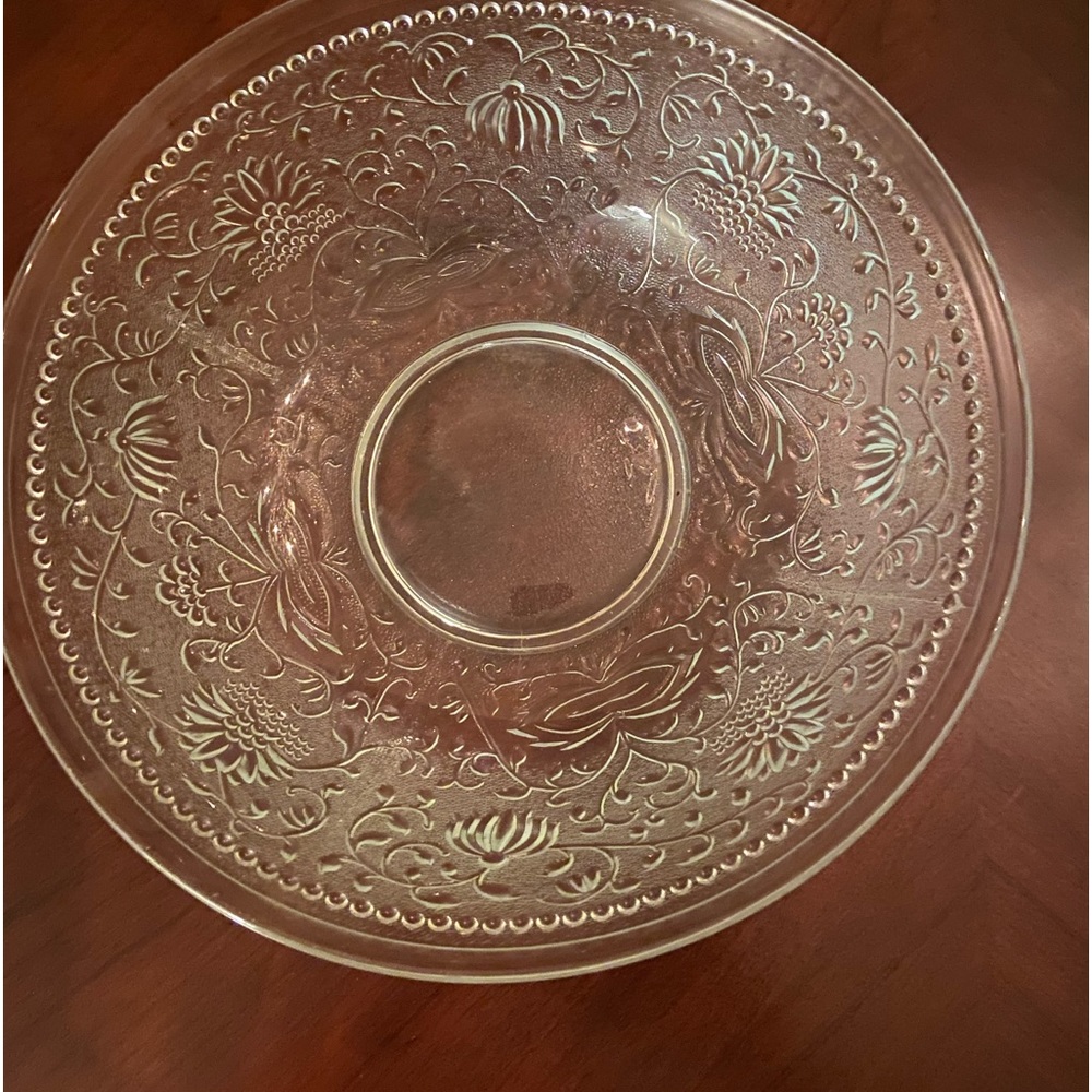Press Glass Serving Bowl